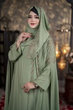 Luxury Nurjahan Abaya Green Color - Image 5