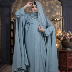 Luxury Nurjahan Abaya Sky Blue Color