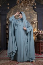 Luxury Nurjahan Abaya Sky Blue Color