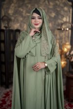 Luxury Nurjahan Abaya Green Color - Image 2