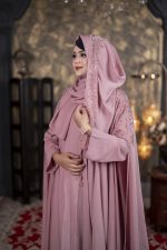 Luxury Nurjahan Abaya Pink Color - Image 3