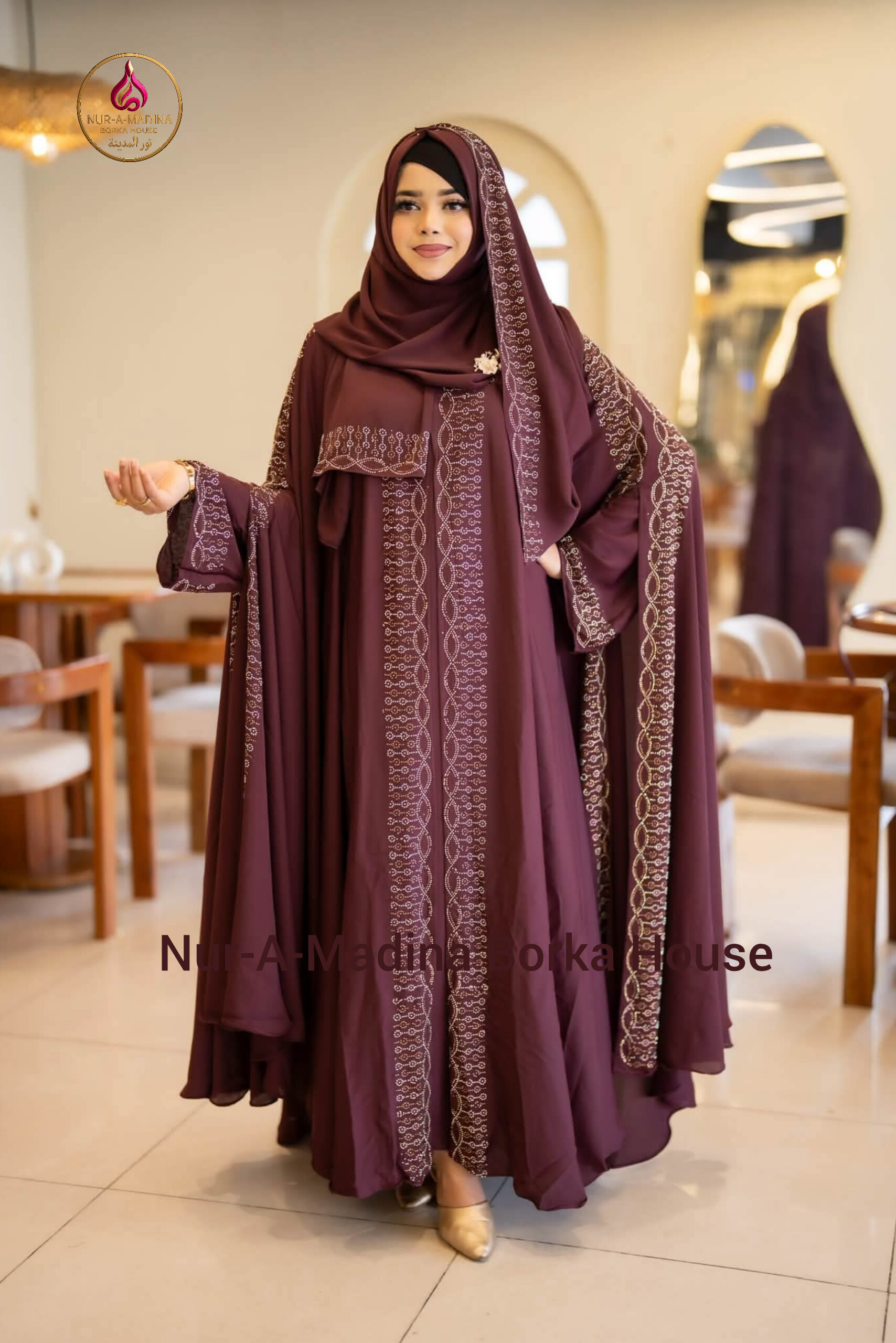 Shahazadi-merun1 Most Popular Shehzadi Abaya - Image 1